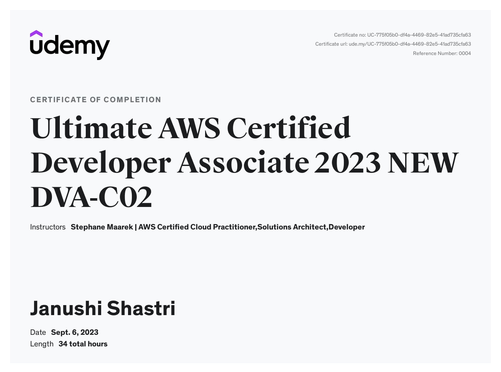 Ultimate AWS Certified Developer Associate 2023 - Stephane Mareek